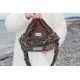 Giant bum bag black floral tapestry
